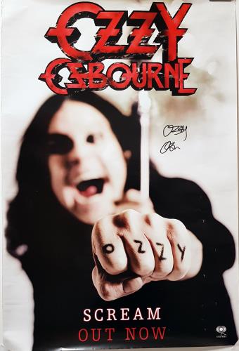 Ozzy Osbourne Scream - Autographed UK Poster SIGNED POSTER Scream